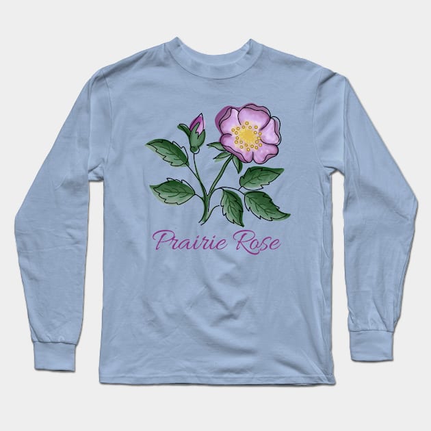 Prairie Rose Long Sleeve T-Shirt by Slightly Unhinged